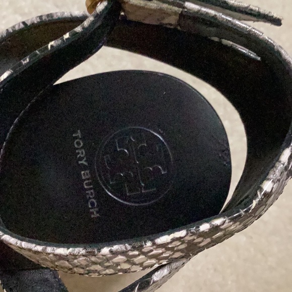 TORY BURCH LEATHER SNAKESKIN WOOD PLATFORM SZ 10 - Picture 11 of 16